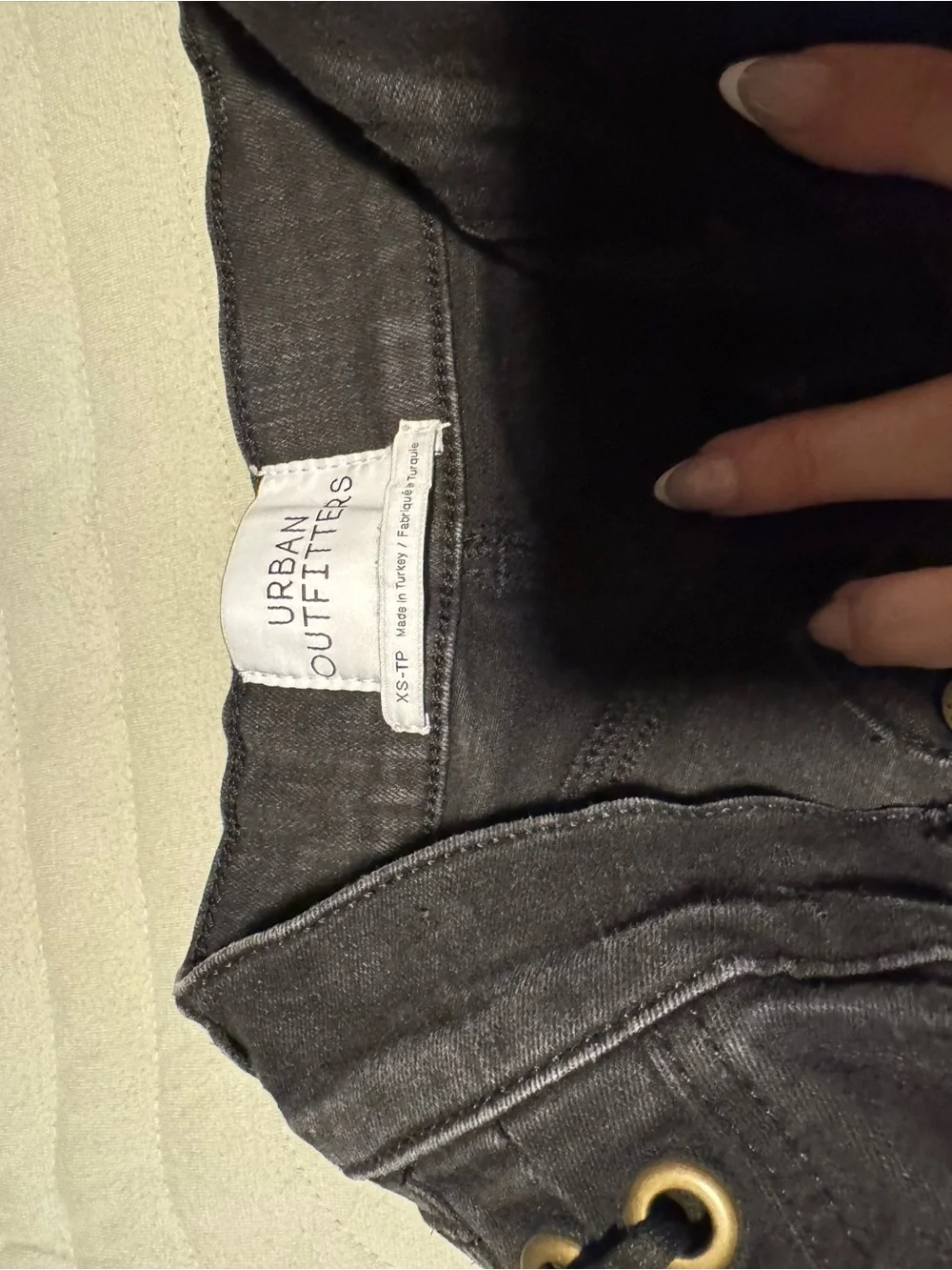 Urban Outfitters Black Lace-Up High-Waist Jean Skirt